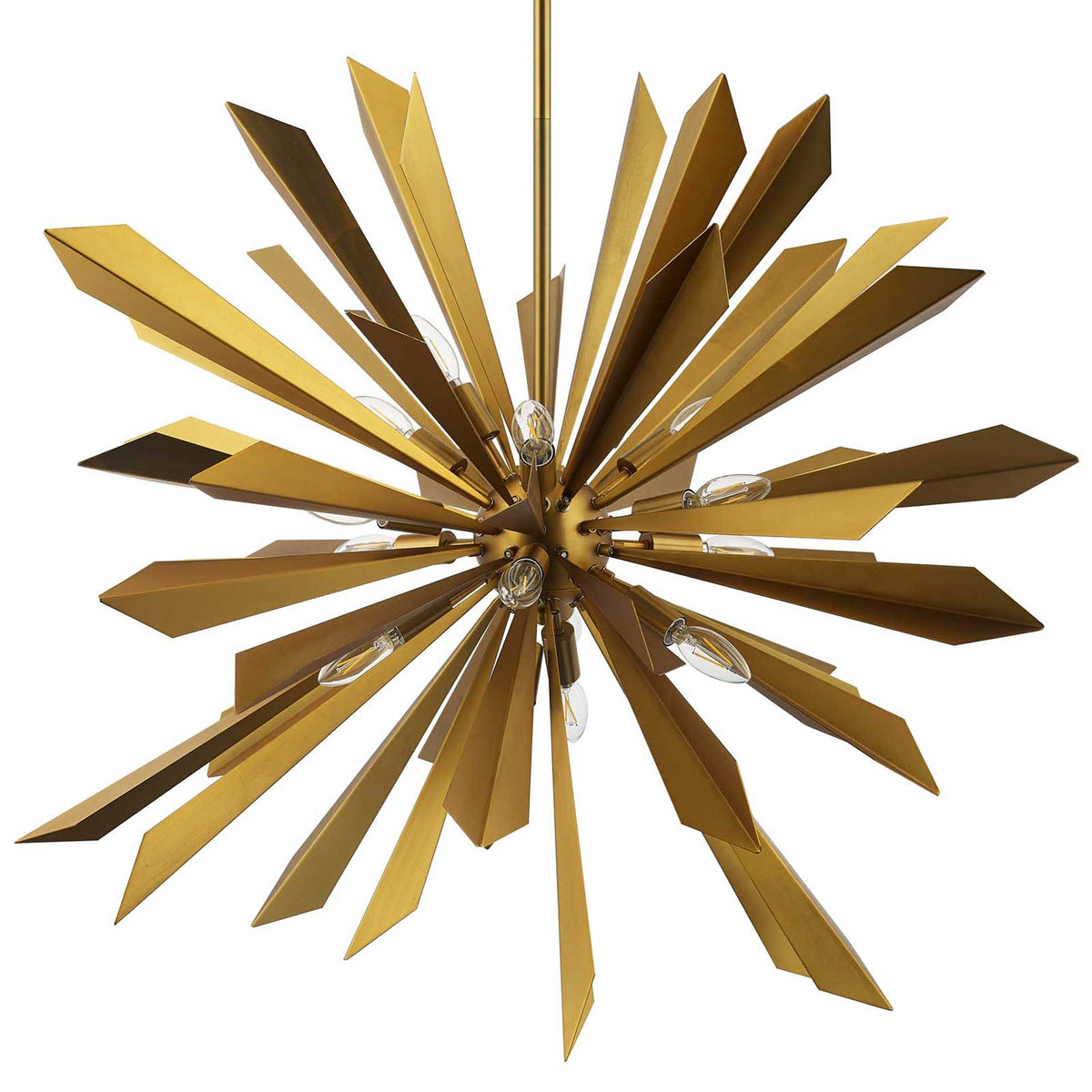 Paula Starburst Brass Chandelier Brass Gold