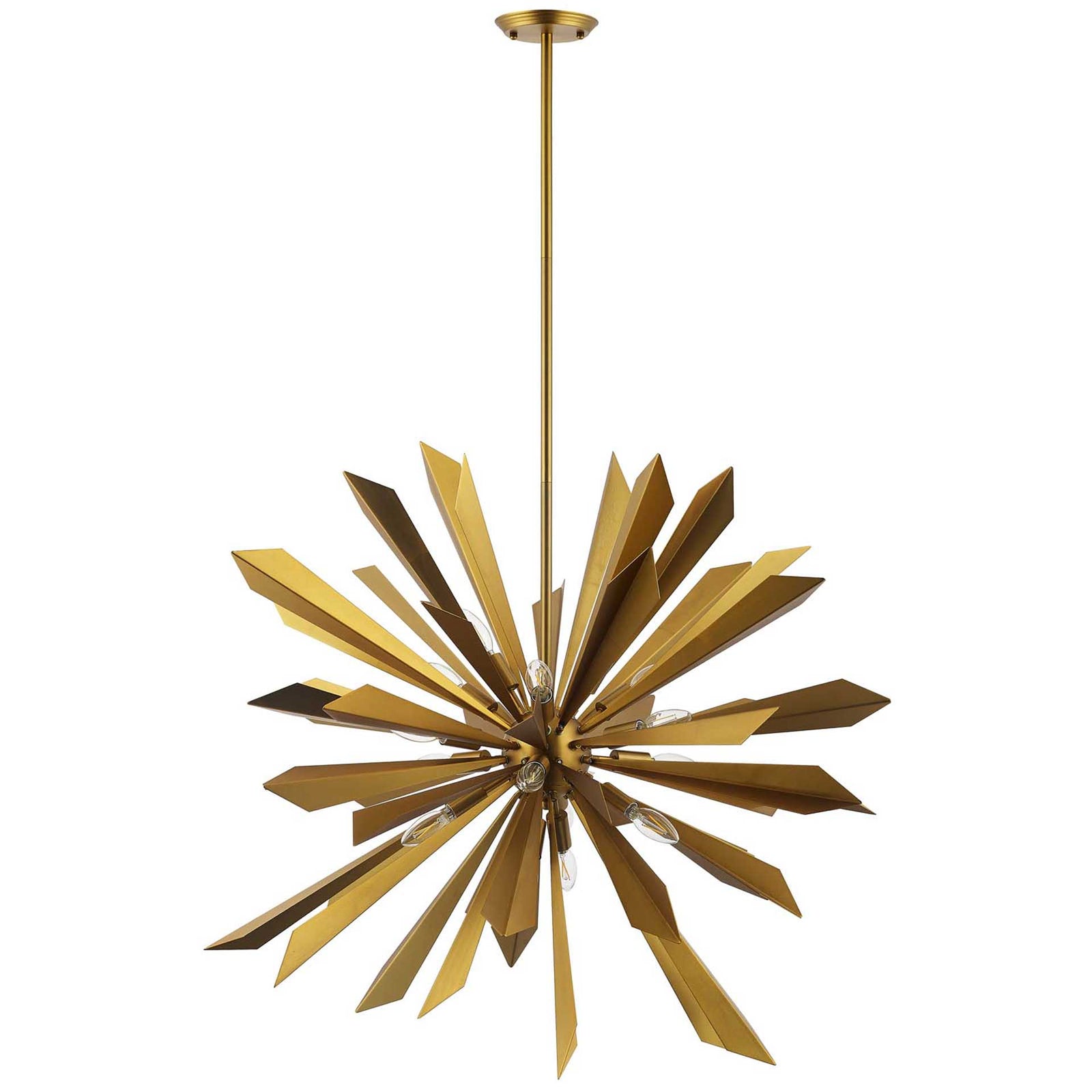 Paula Starburst Brass Chandelier Brass Gold