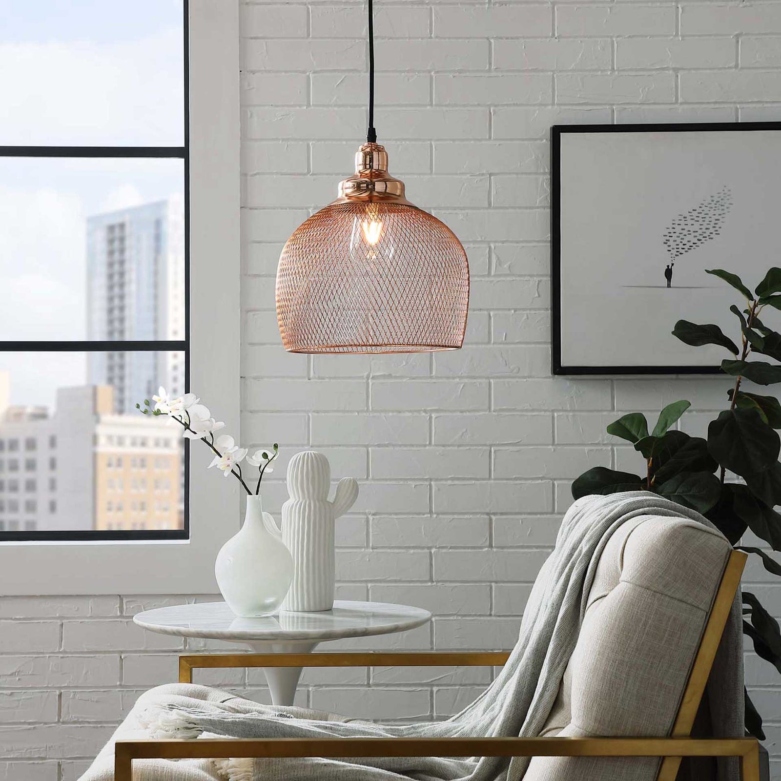 Gale Half-Sphere Pendant Light Rose Gold