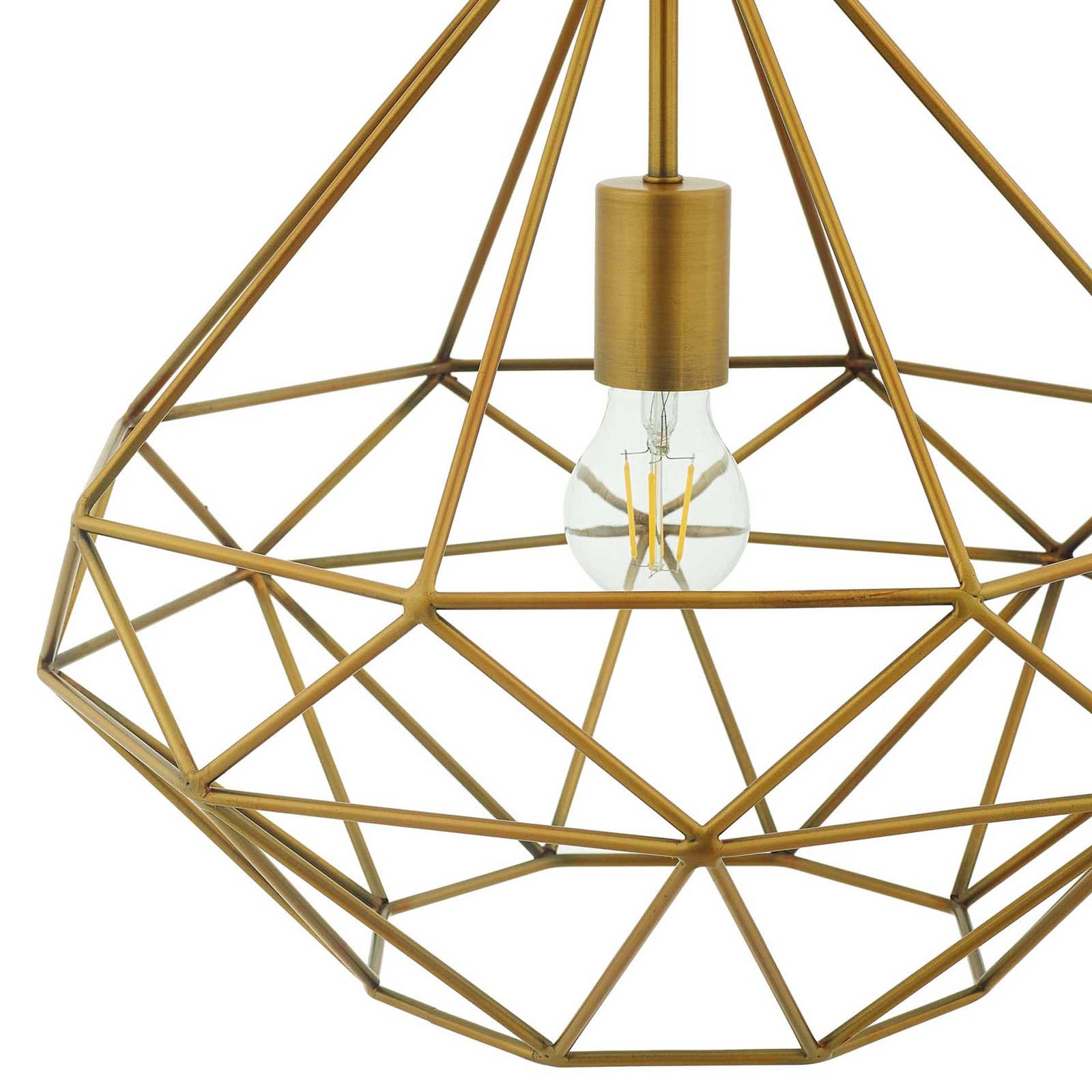 Ryder Diamond-Shaped Pendant Light Brass Gold