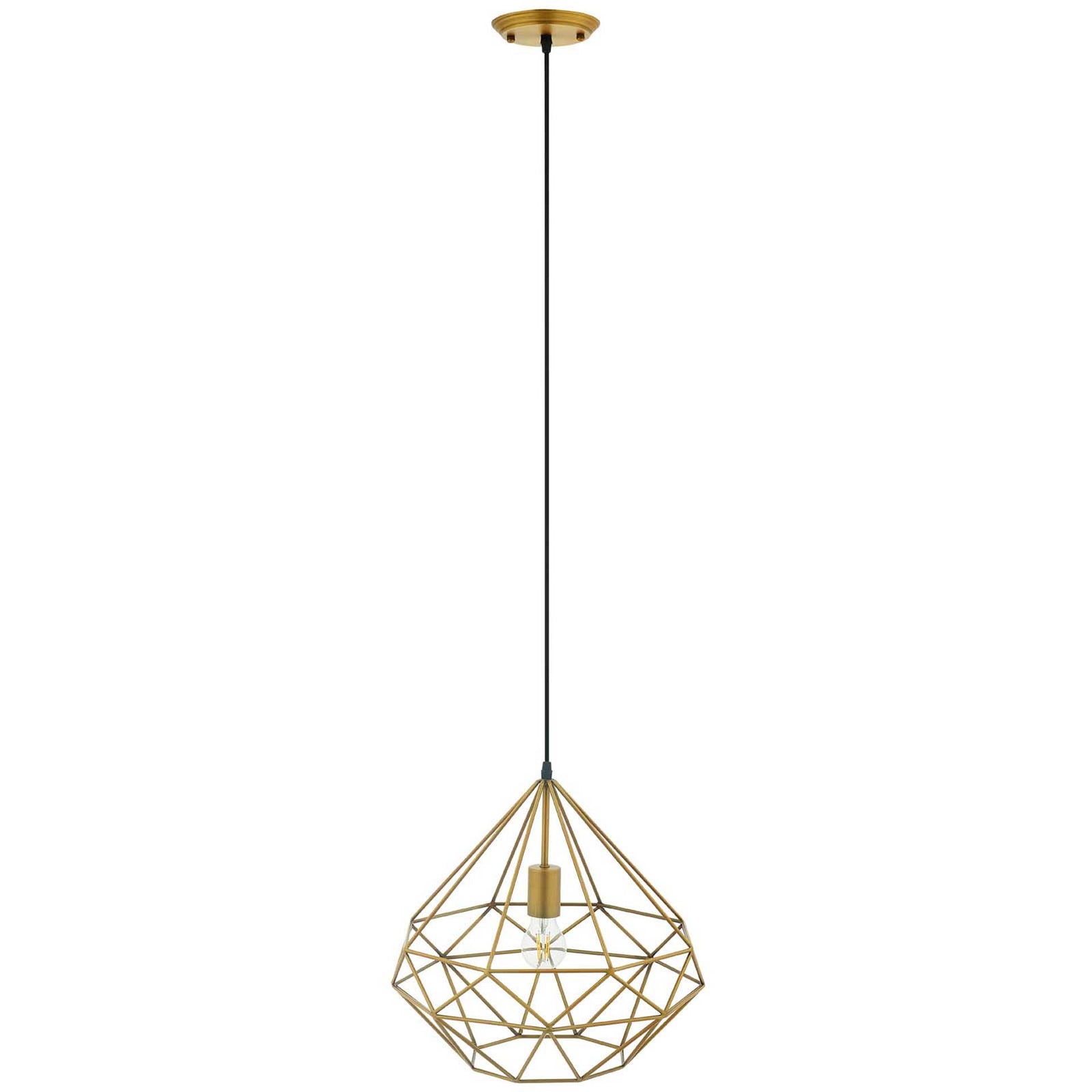 Ryder Diamond-Shaped Pendant Light Brass Gold