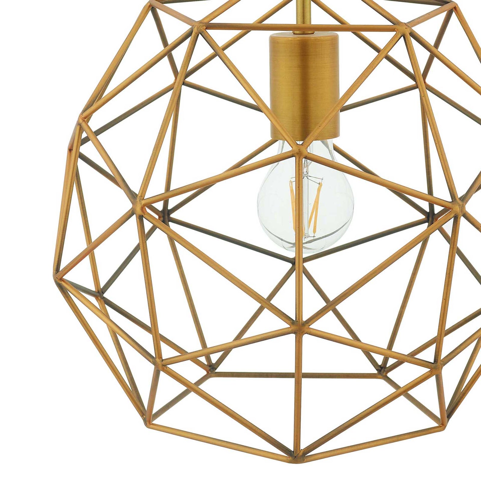 Ryder Decagon-Shaped Pendant Light Brass Gold