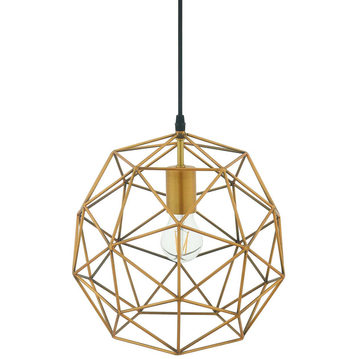Ryder Decagon-Shaped Pendant Light Brass Gold