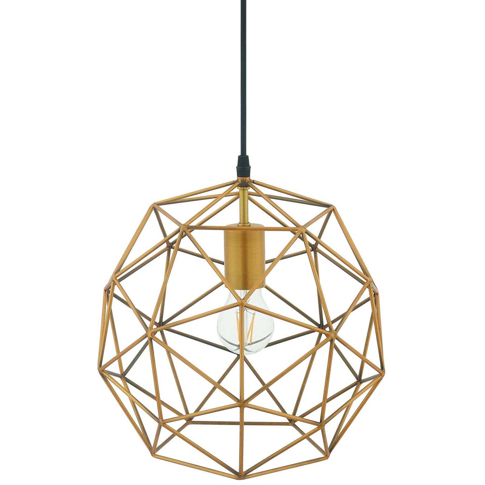 Ryder Decagon-Shaped Pendant Light Brass Gold
