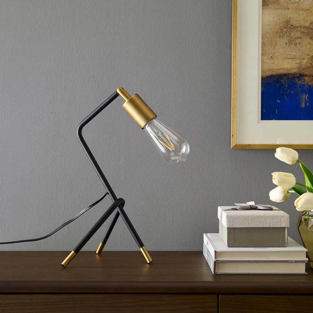 Abella Table Lamp Brass Gold/Black