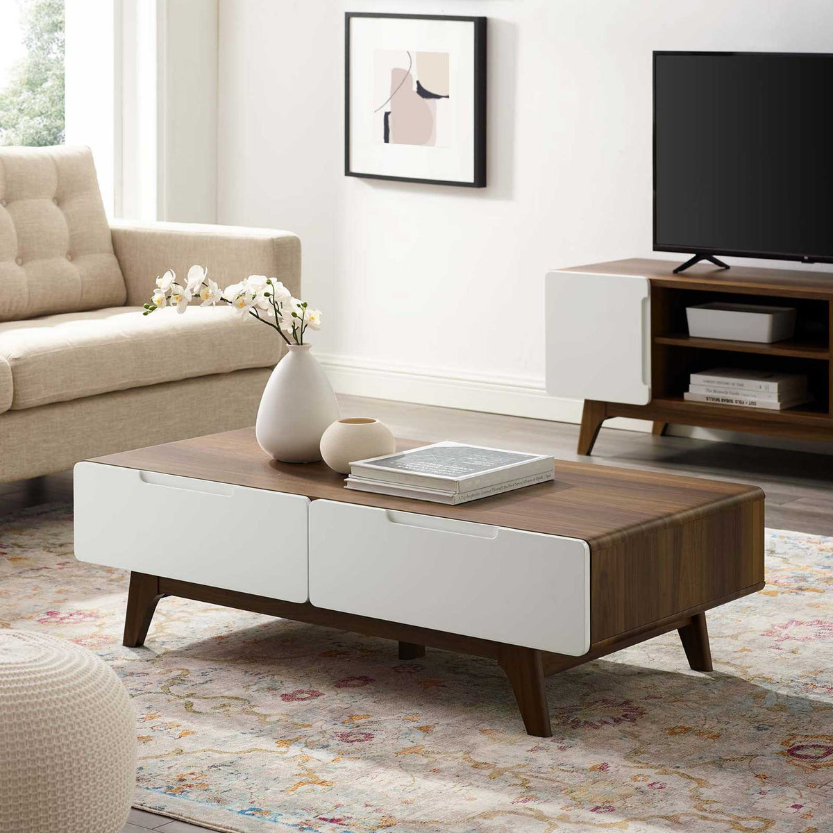 Orion Coffee Table Walnut/White