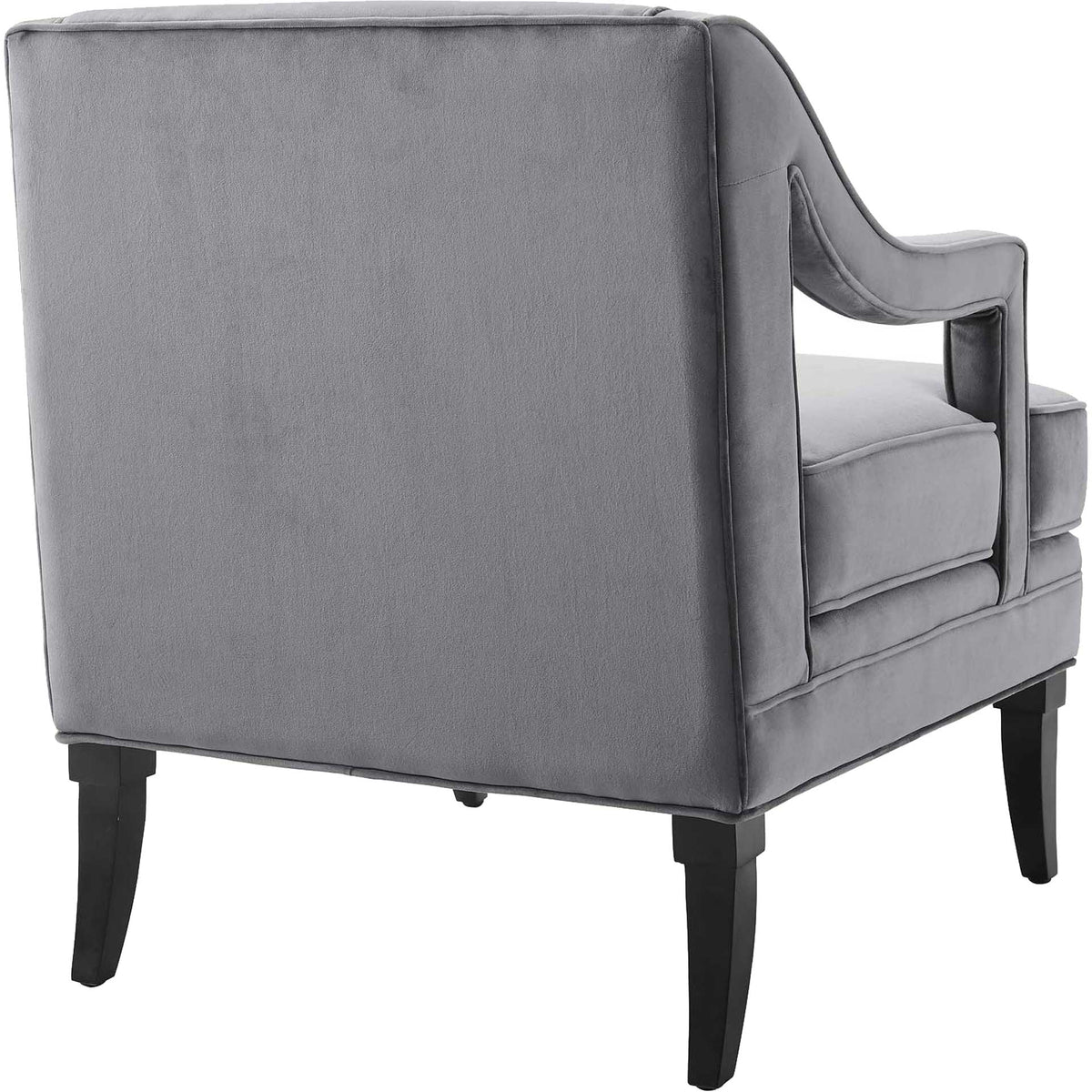 Cassandra Upholstered Velvet Armchair Gray