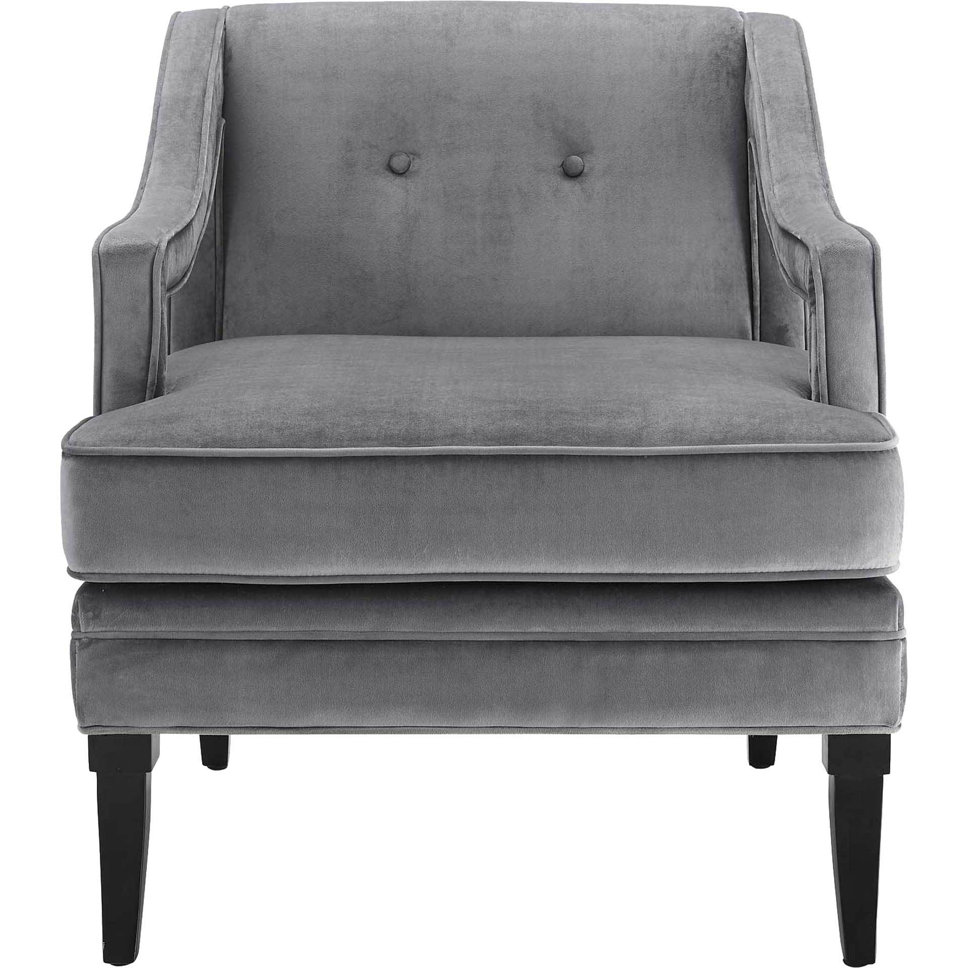 Cassandra Upholstered Velvet Armchair Gray