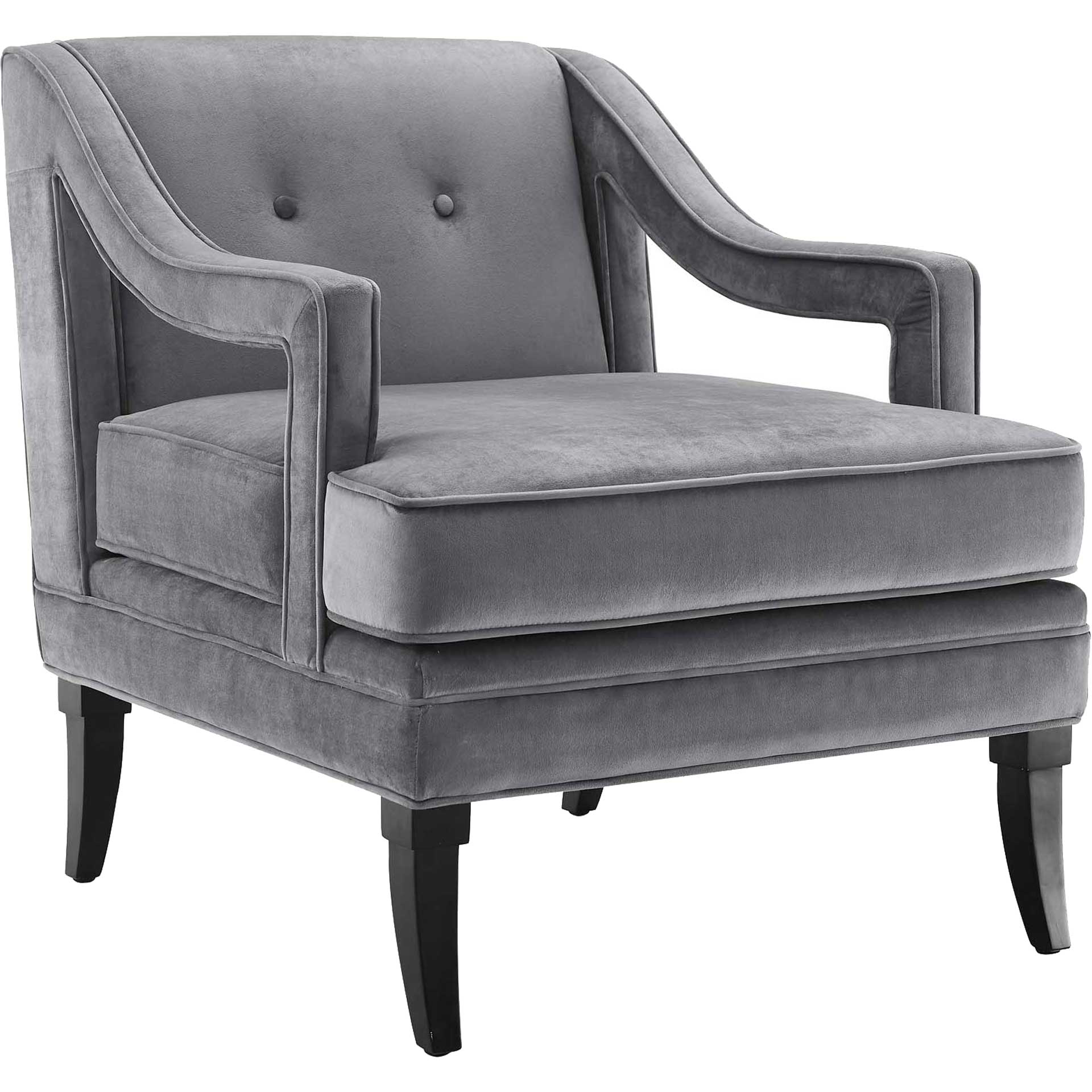 Cassandra Upholstered Velvet Armchair Gray