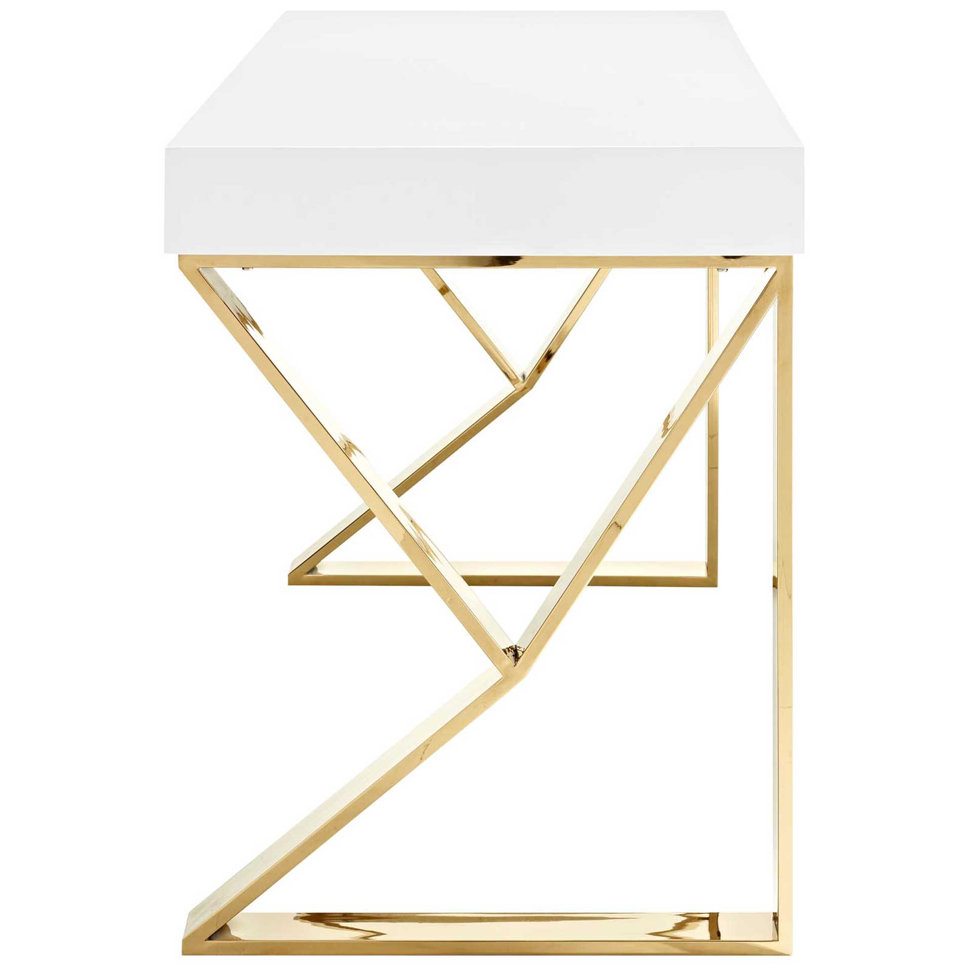 Adelaide Desk White/Gold