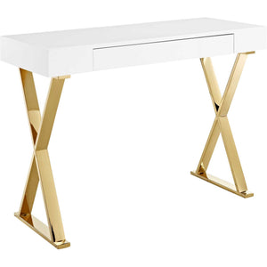 Section Console Table White/Gold