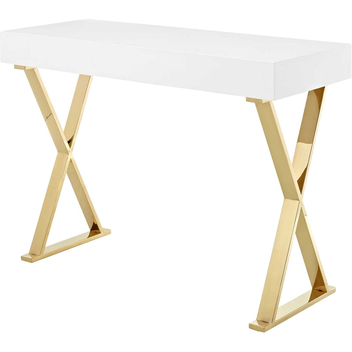 Section Console Table White/Gold