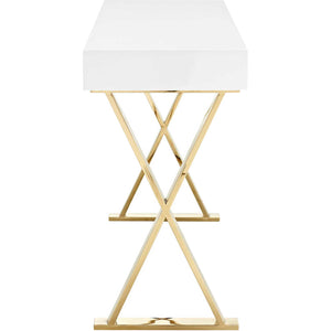 Section Console Table White/Gold