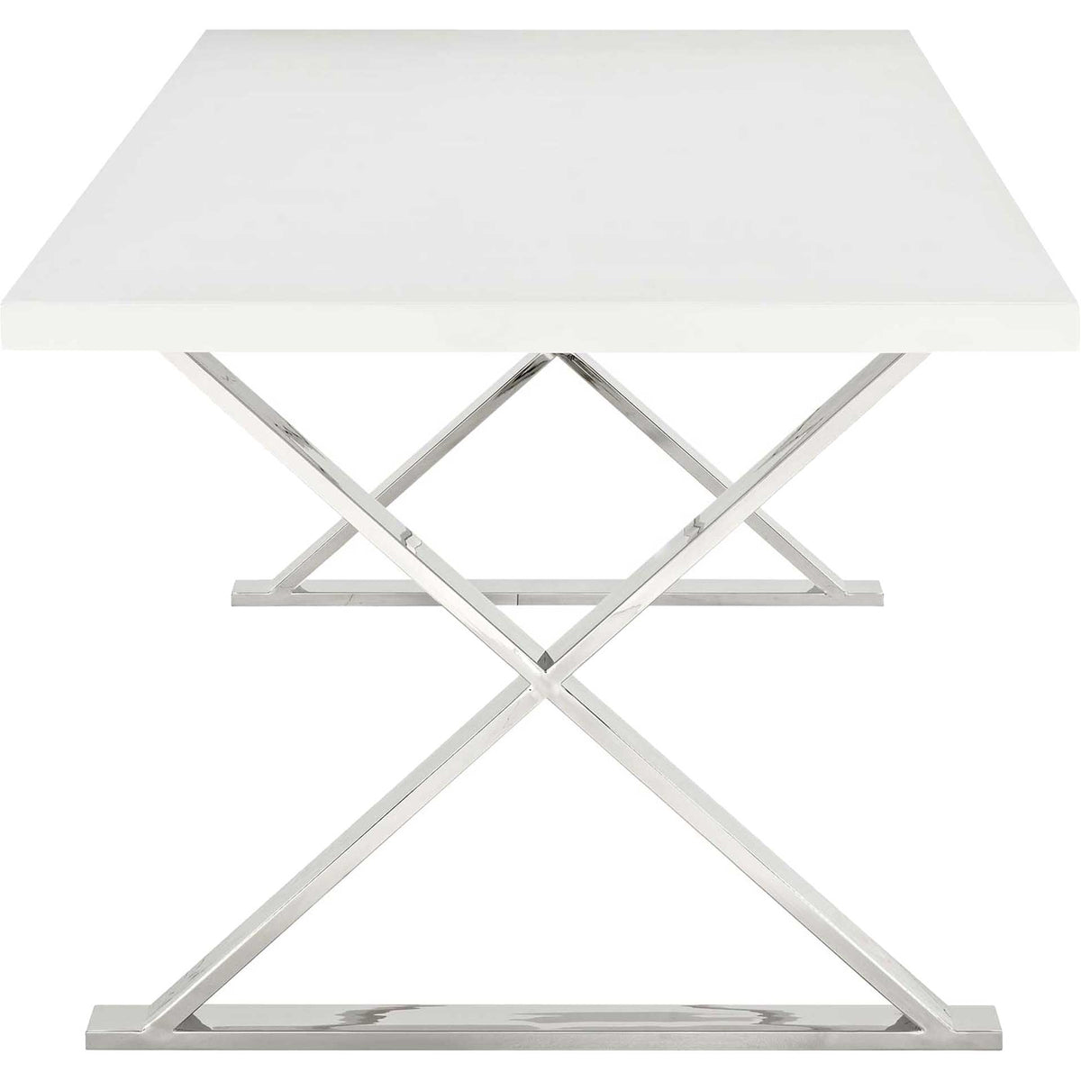 Section Dining Table White Silver