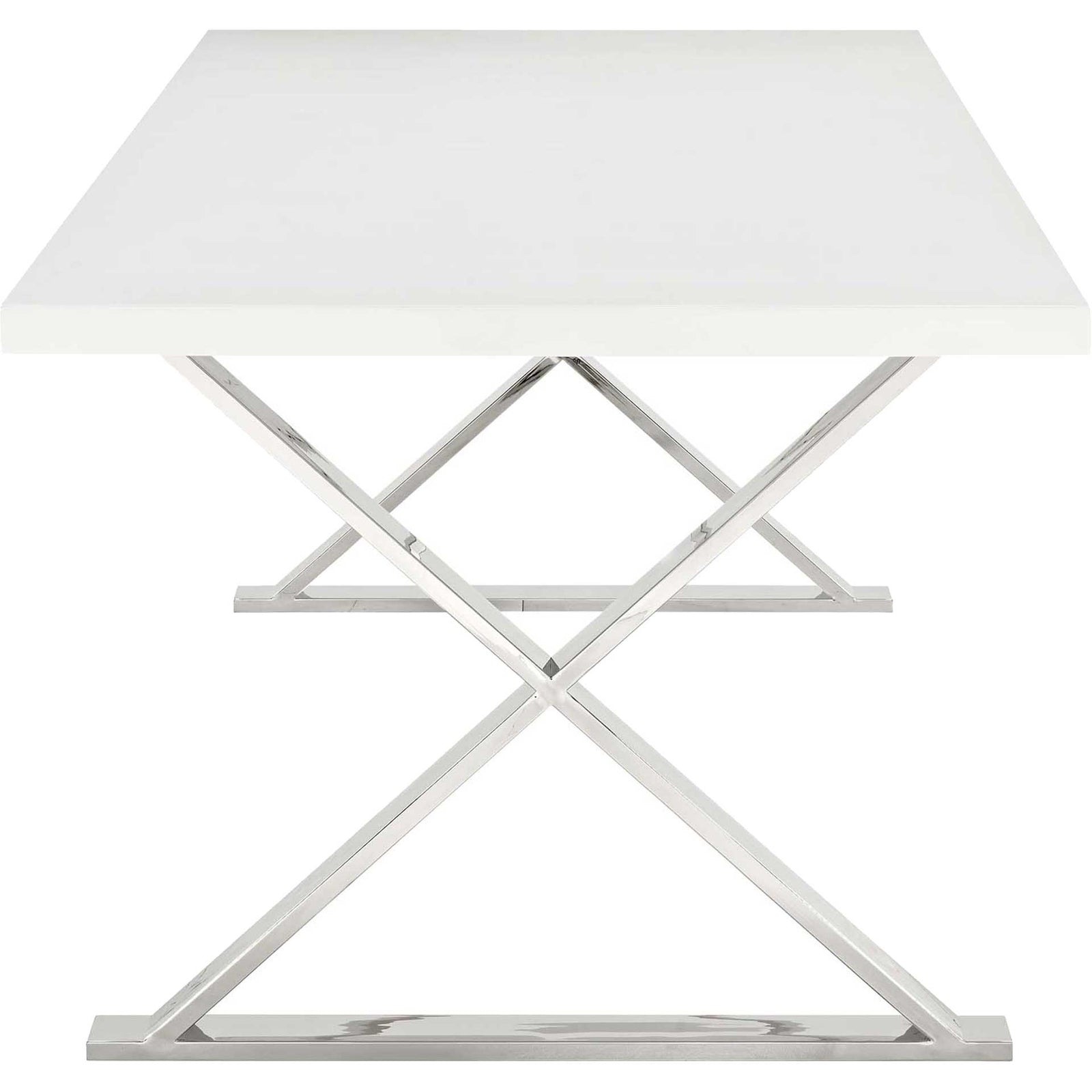 Section Dining Table White Silver