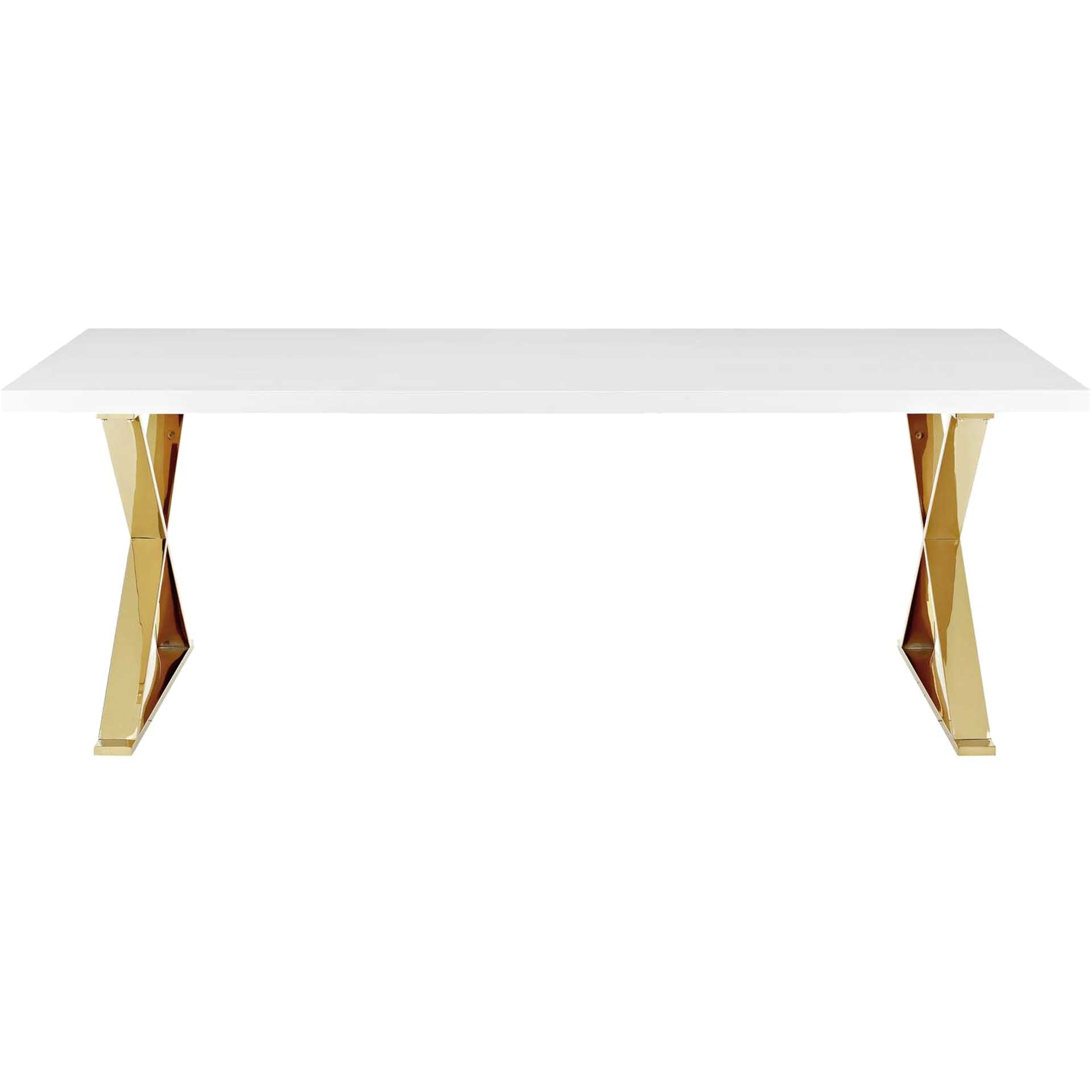 Section Dining Table White/Gold