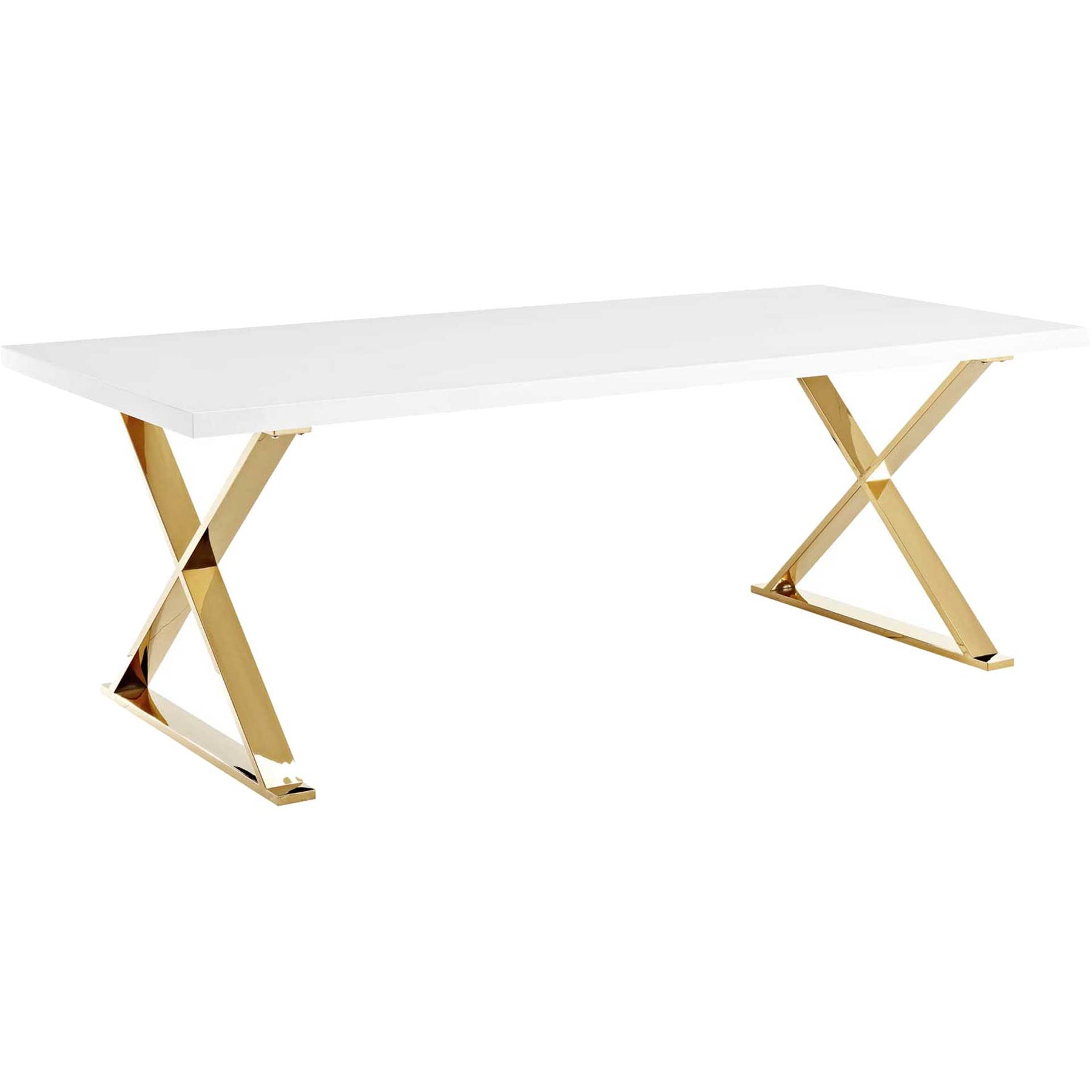 Section Dining Table White/Gold - Froy.com