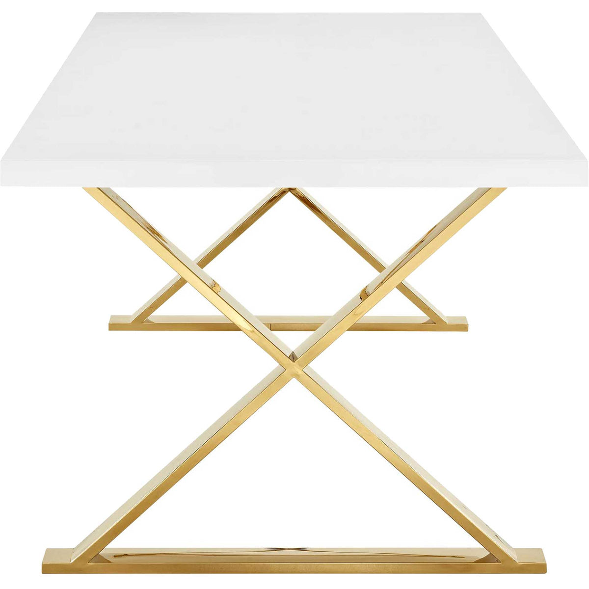 Section Dining Table White/Gold