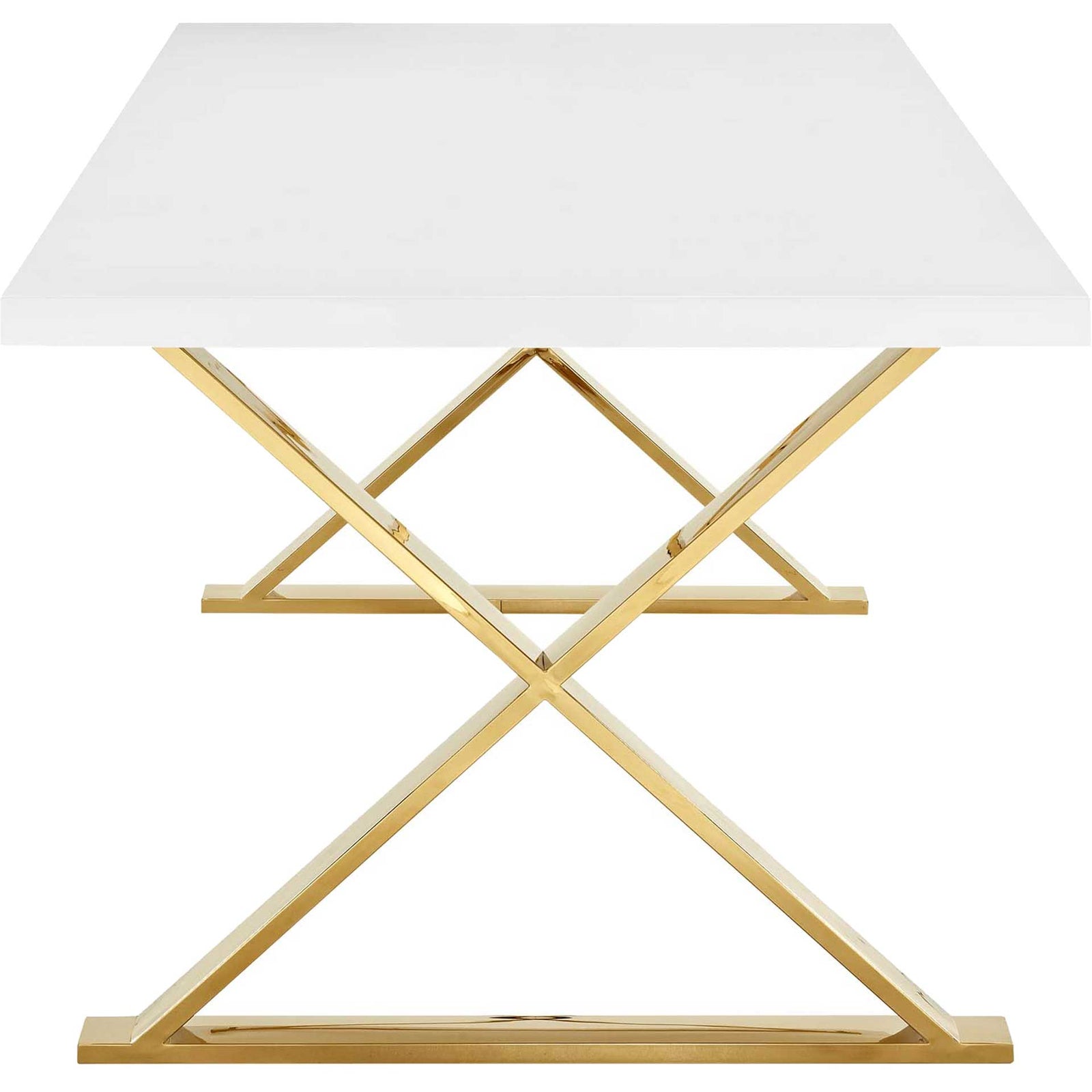 Section Dining Table White/Gold