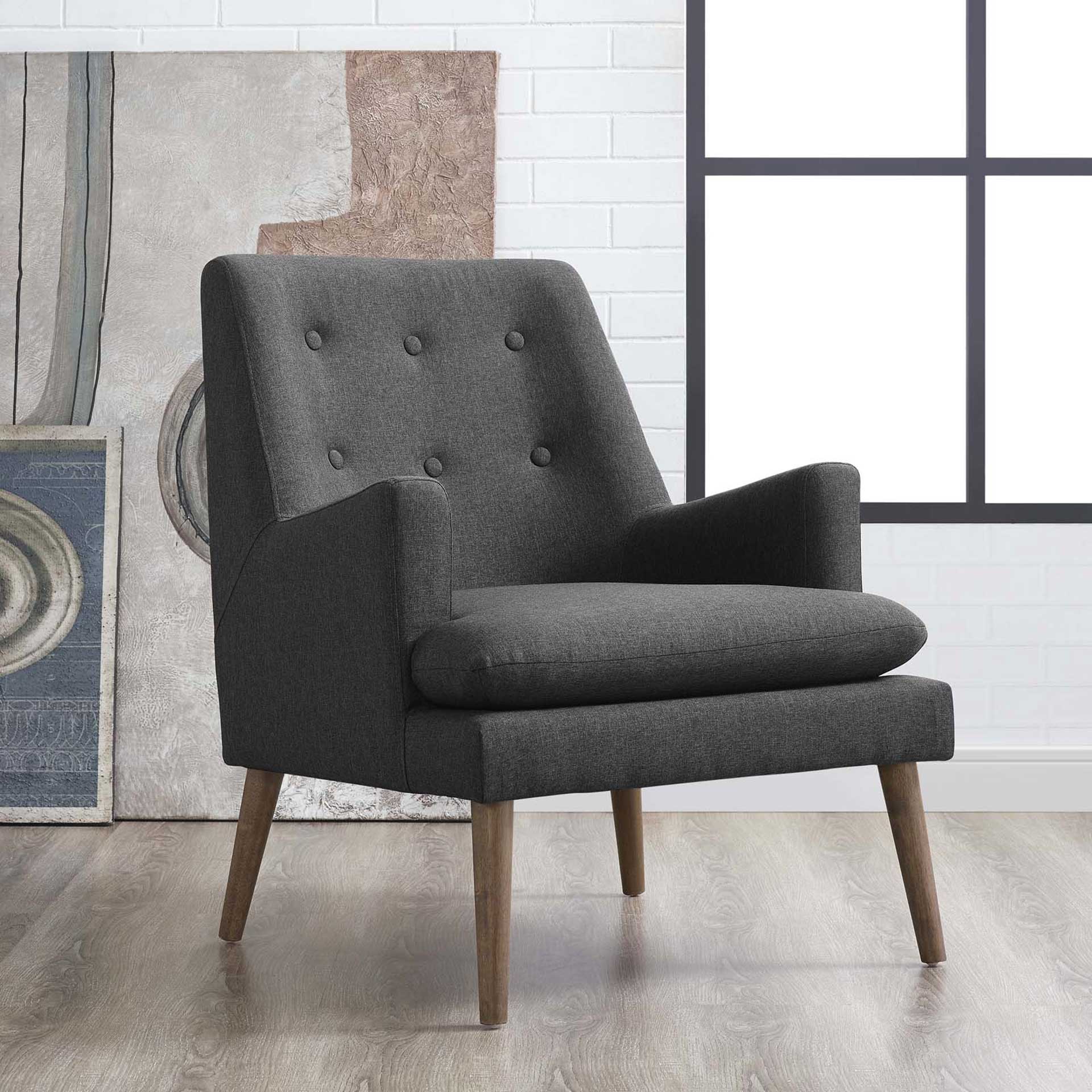Lucas Upholstered Lounge Chair Gray
