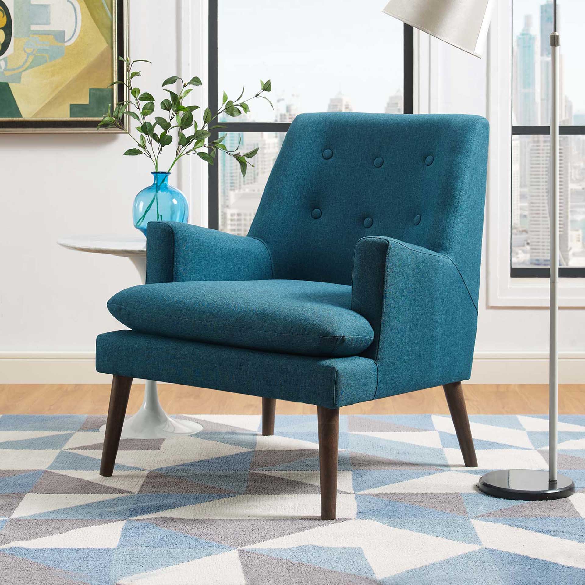 Lucas Upholstered Lounge Chair Teal