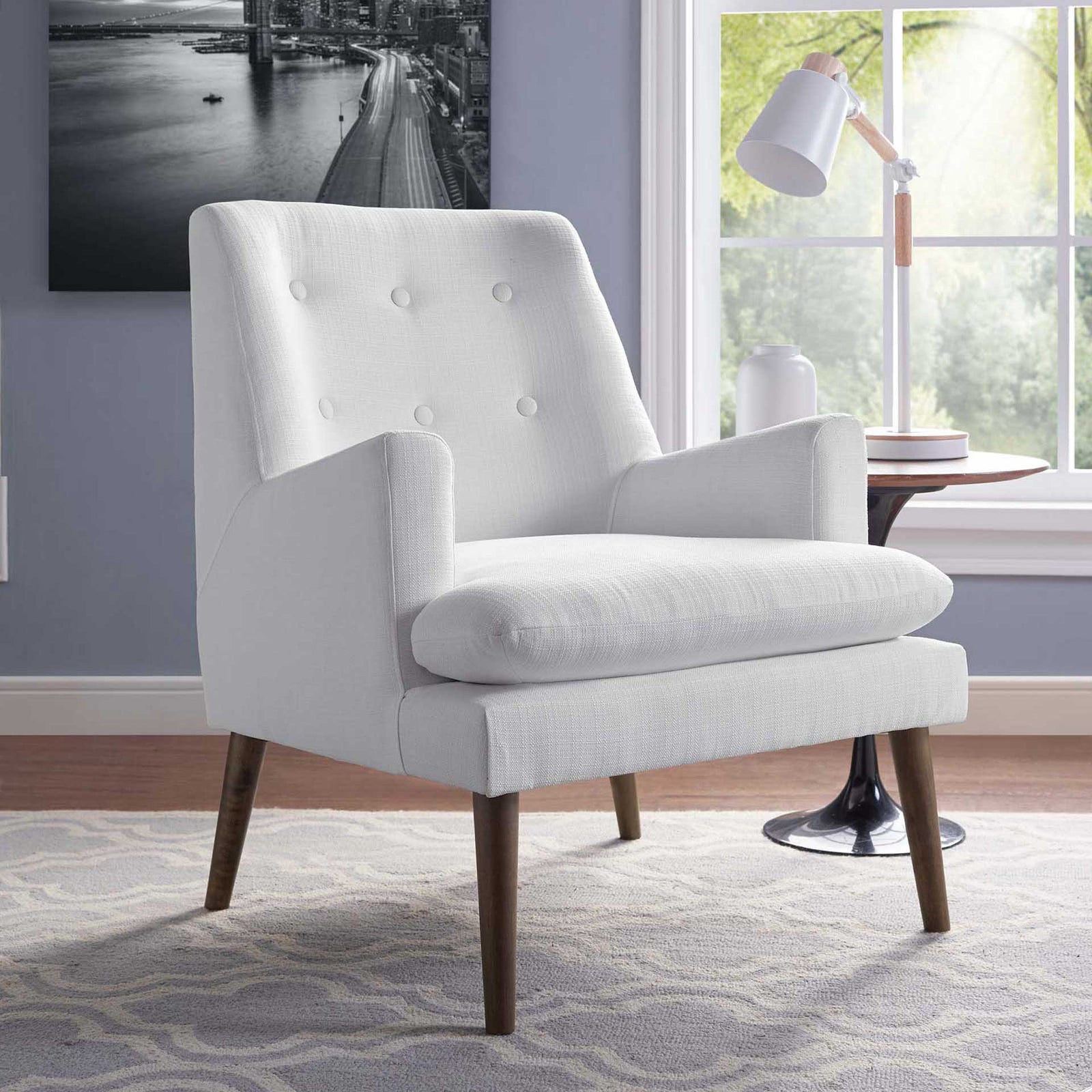 Lucas Upholstered Lounge Chair White