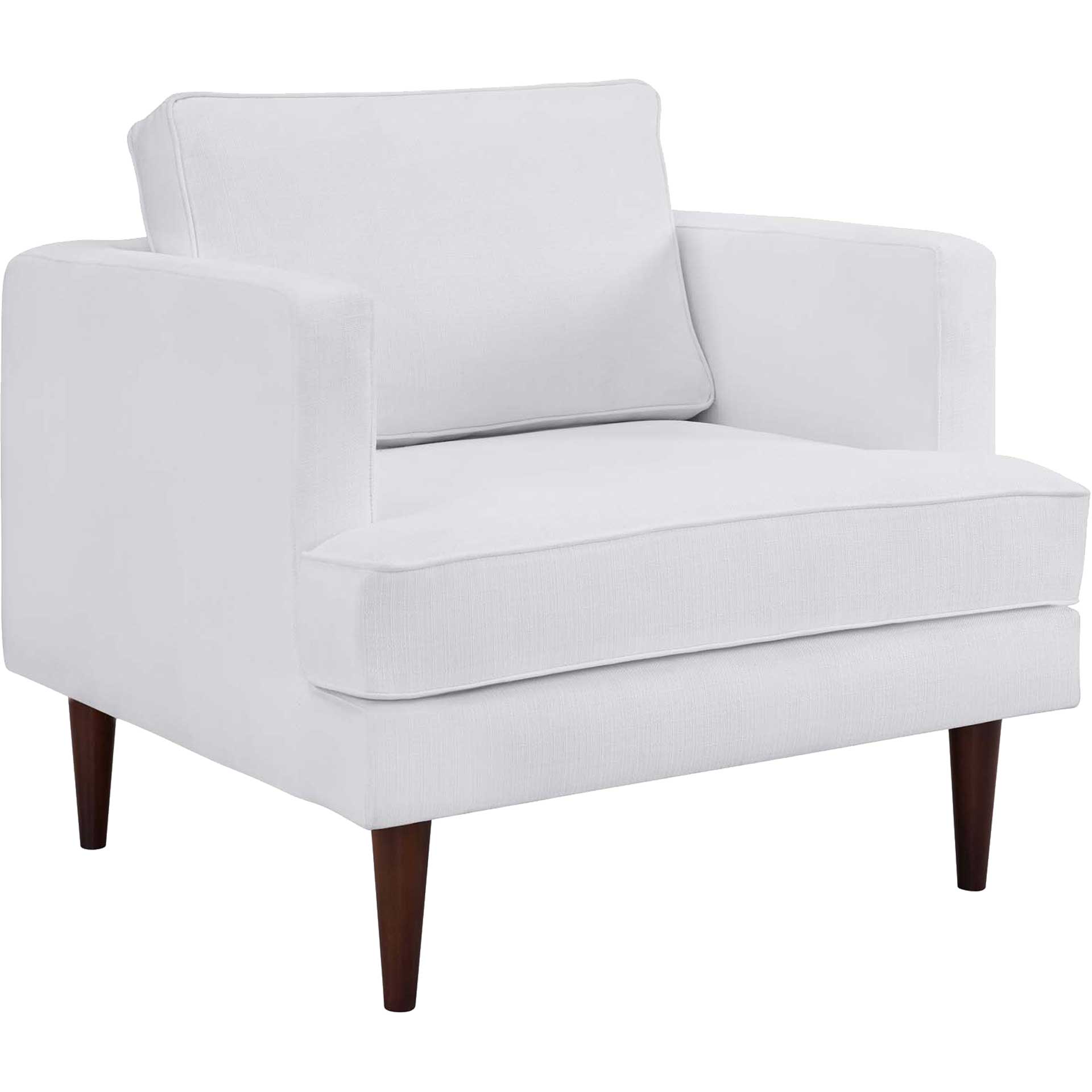 Aisley Upholstered Fabric Armchair White