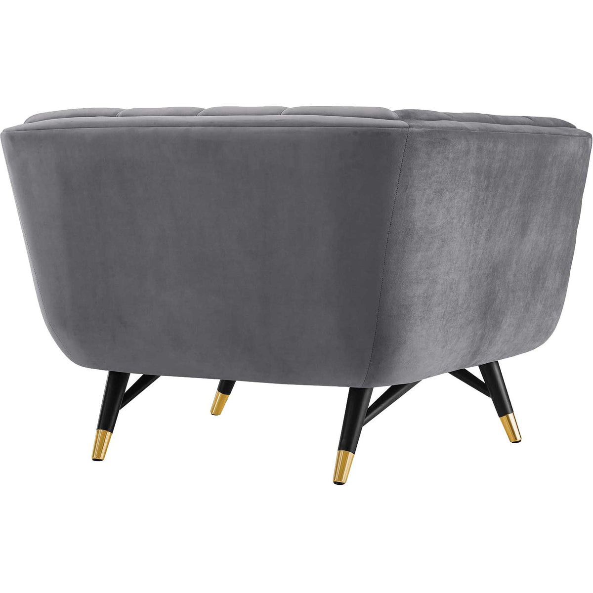 Adrianna Upholstered Velvet Armchair Gray