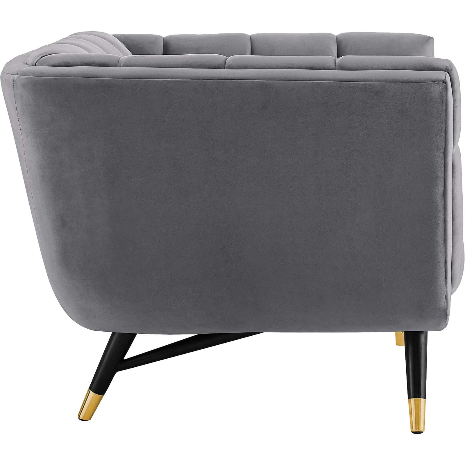 Adrianna Upholstered Velvet Armchair Gray