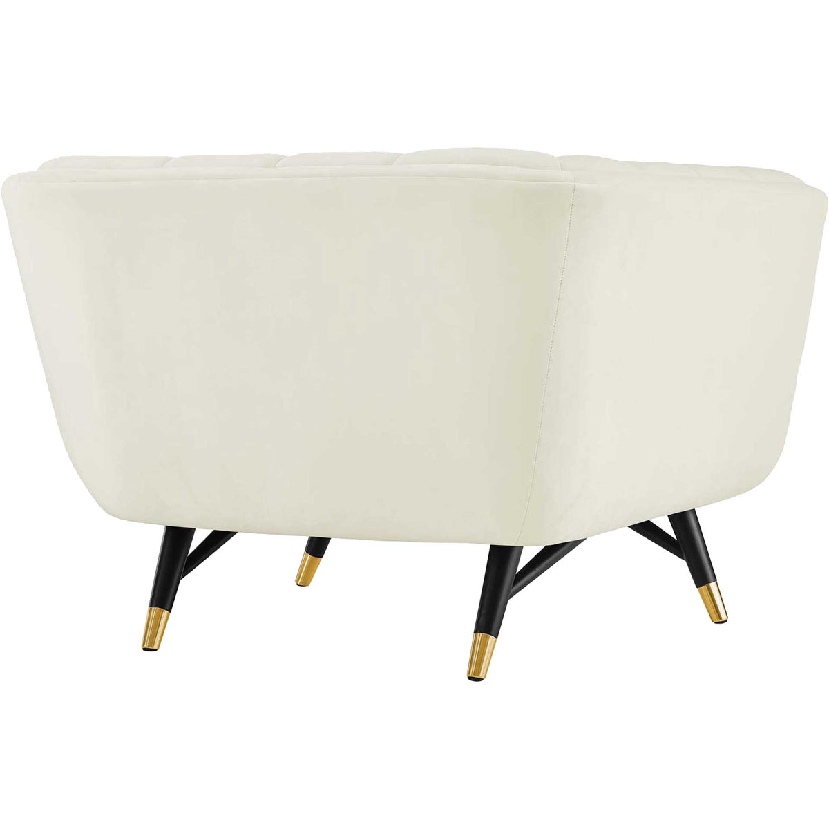 Adrianna Upholstered Velvet Armchair Ivory