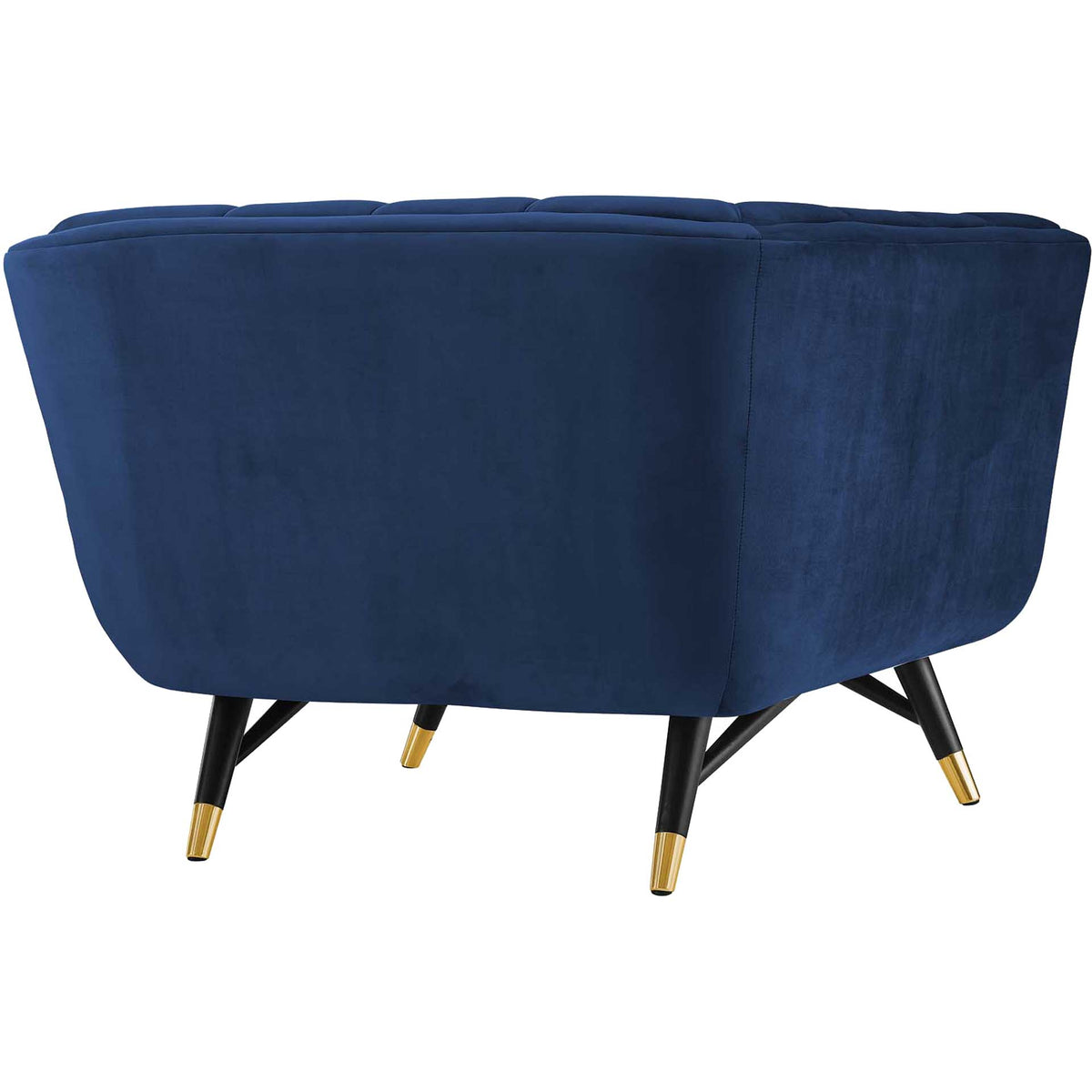 Adrianna Upholstered Velvet Armchair Midnight Blue