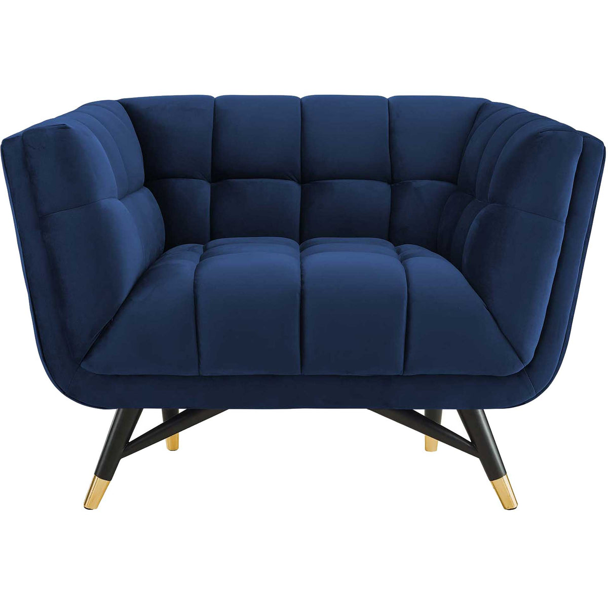 Adrianna Upholstered Velvet Armchair Midnight Blue