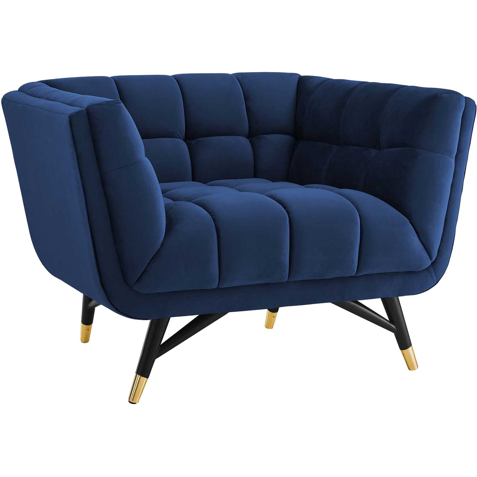 Adrianna Upholstered Velvet Armchair Midnight Blue