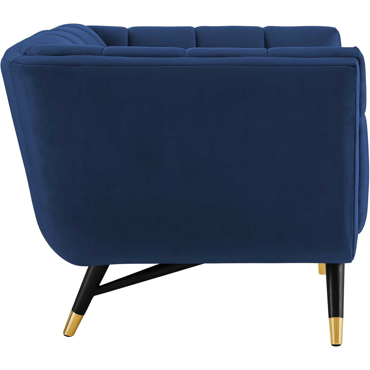 Adrianna Upholstered Velvet Armchair Midnight Blue
