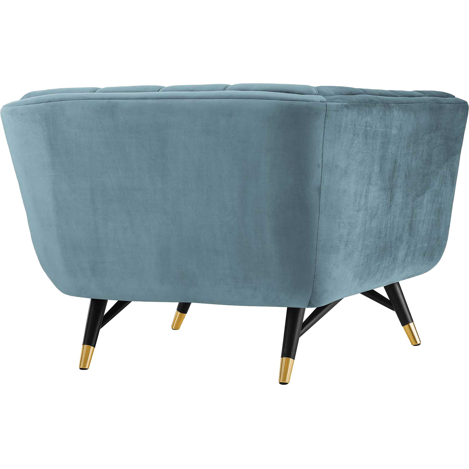 Adrianna Upholstered Velvet Armchair Sea Blue