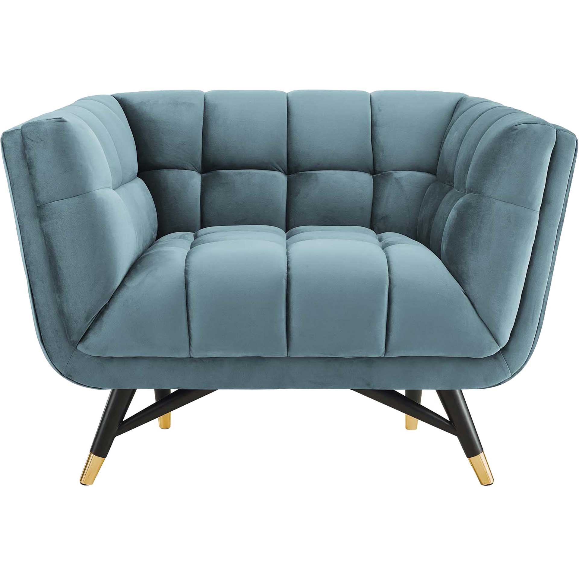 Adrianna Upholstered Velvet Armchair Sea Blue