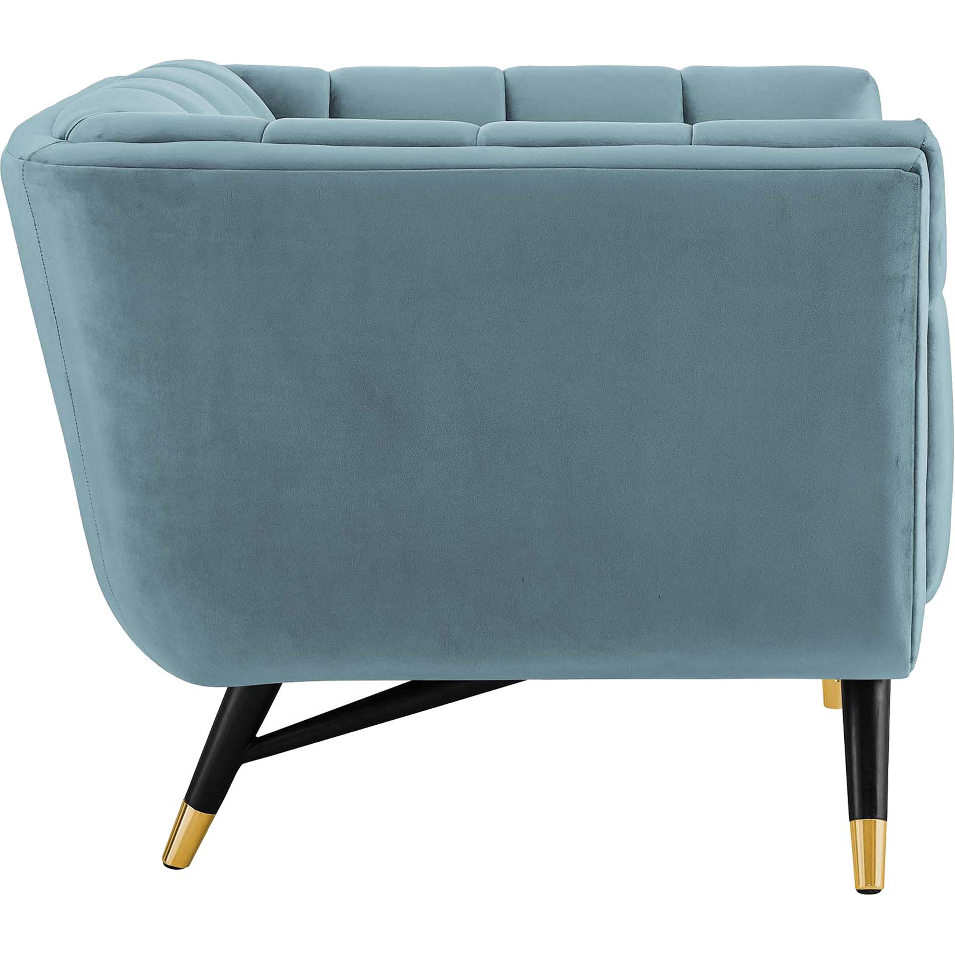 Adrianna Upholstered Velvet Armchair Sea Blue