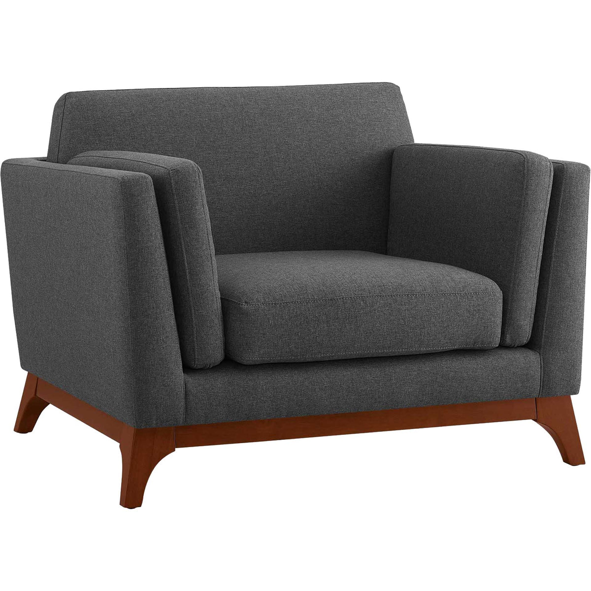 Channing Upholstered Fabric Armchair Gray