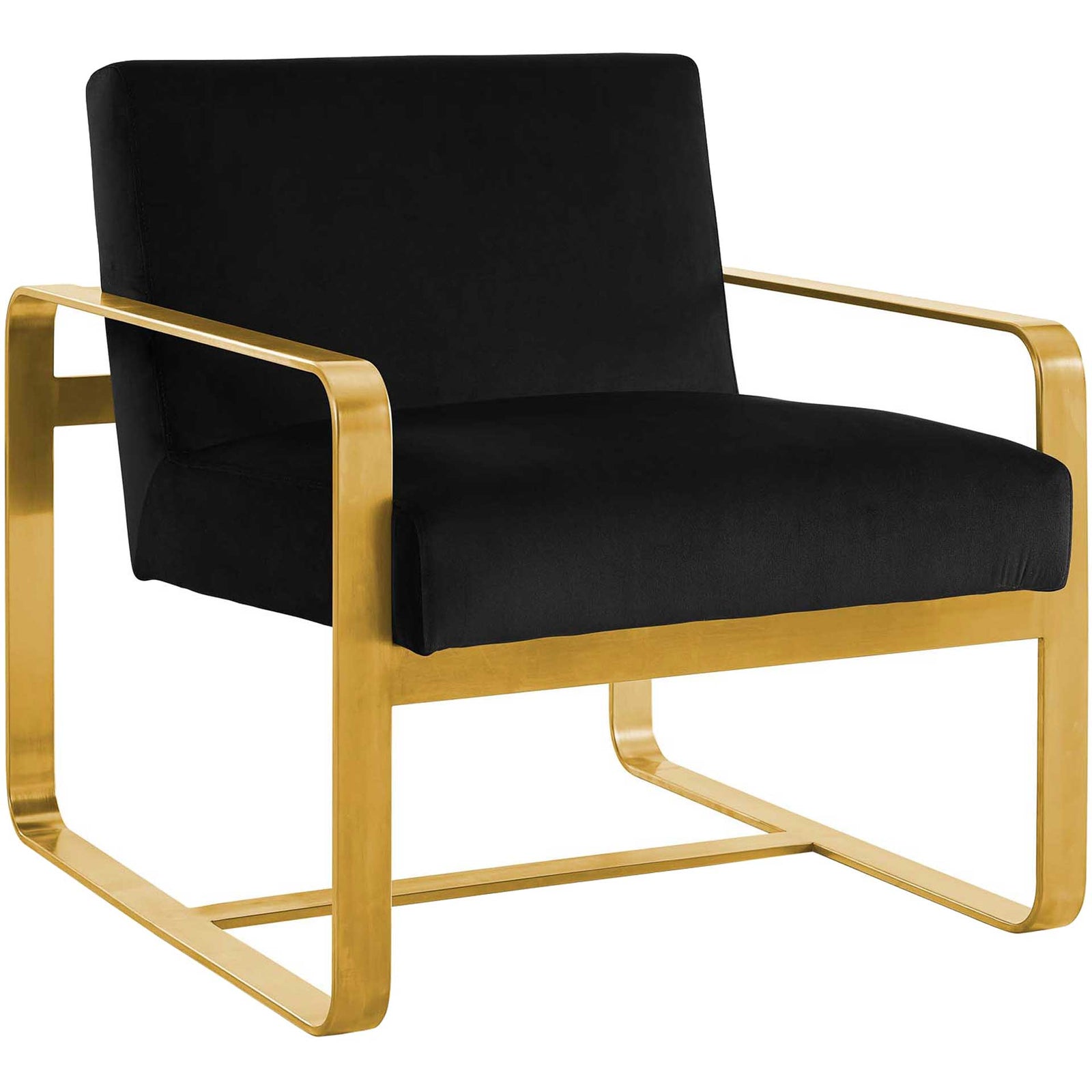 Abdiel Upholstered Velvet Armchair Black