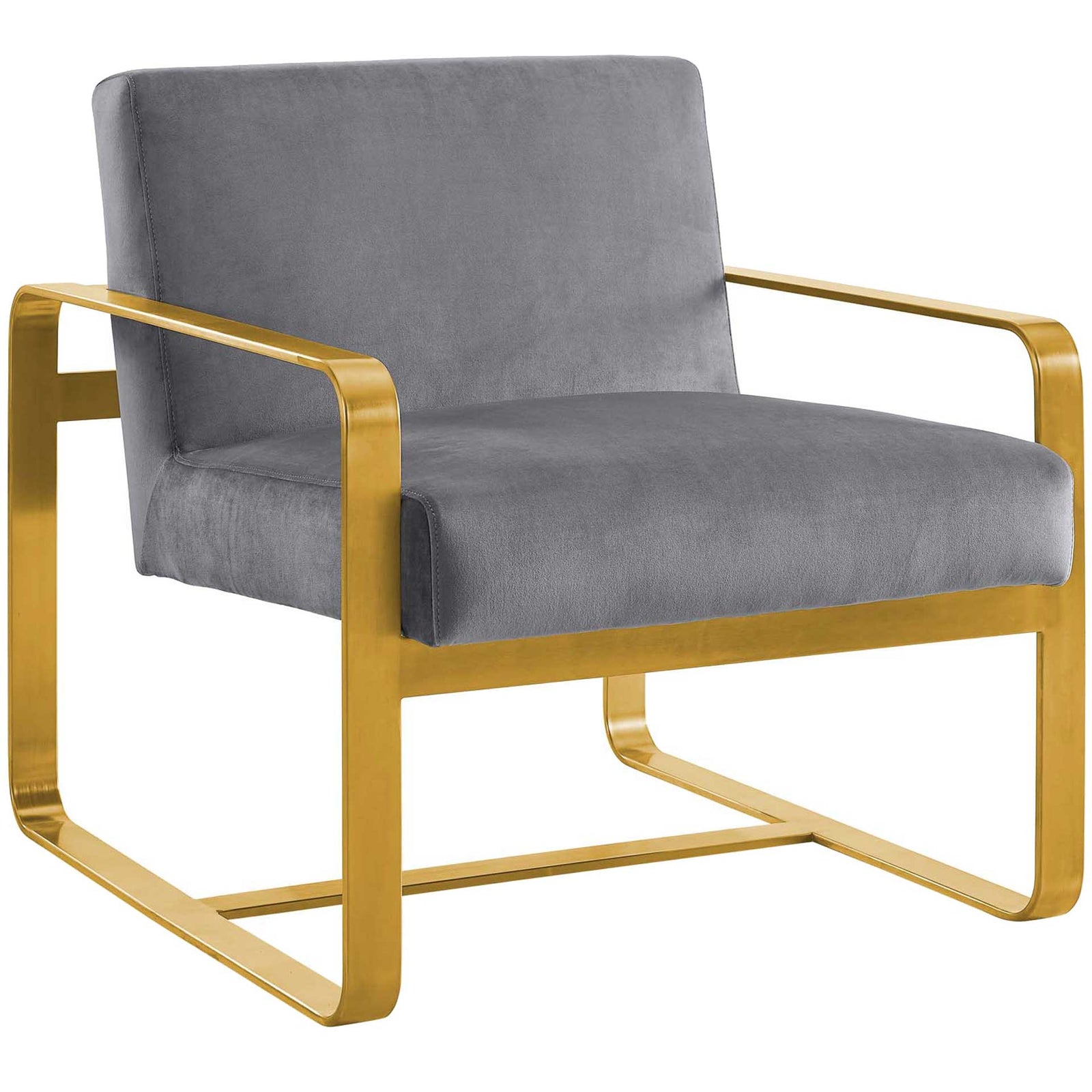 Abdiel Upholstered Velvet Armchair Gray