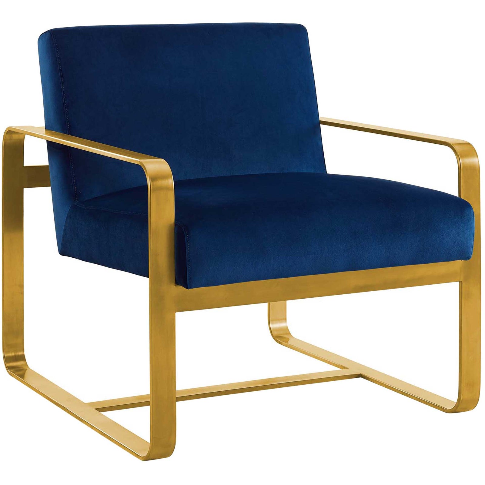 Abdiel Upholstered Velvet Armchair Navy