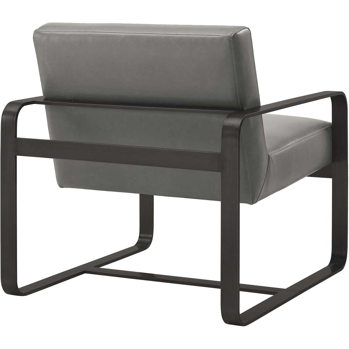 Abdiel Leather Armchair Gray