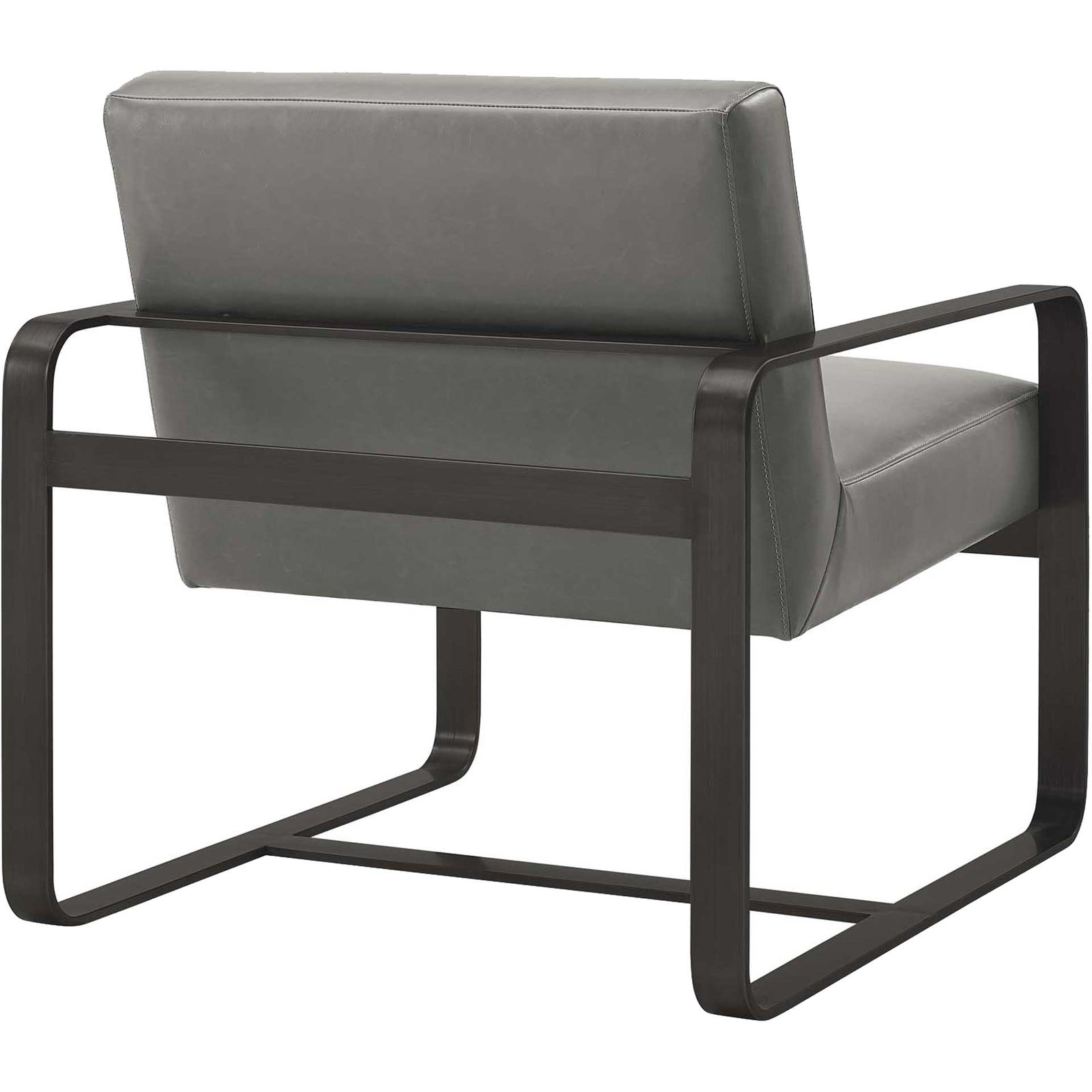Abdiel Leather Armchair Gray