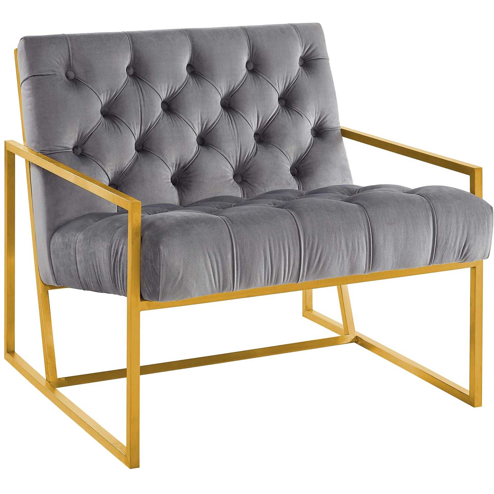 Ballston Velvet Accent Chair Gray