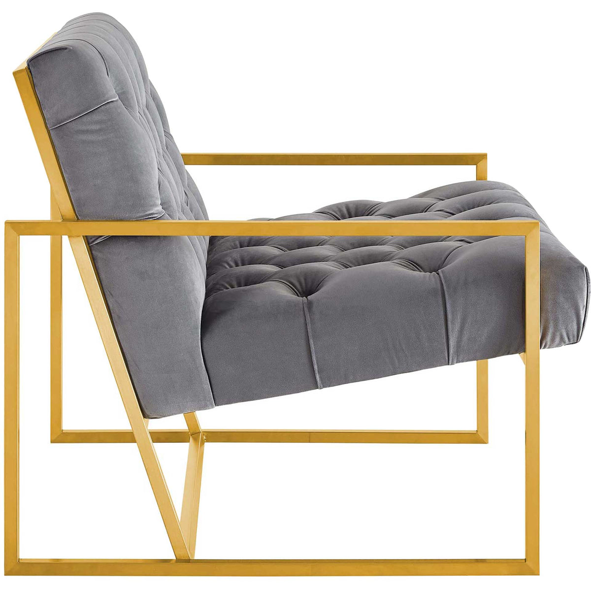 Ballston Velvet Accent Chair Gray