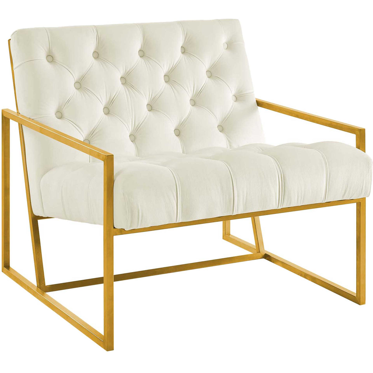 Ballston Velvet Accent Chair Ivory