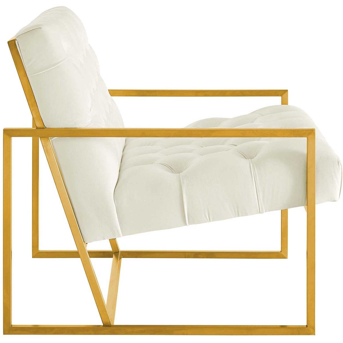 Ballston Velvet Accent Chair Ivory