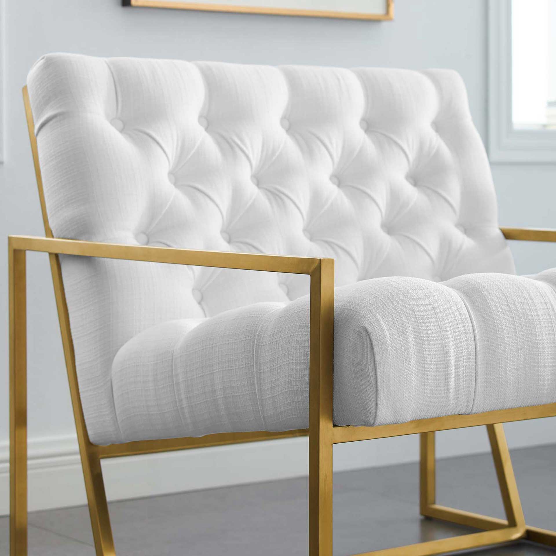 Ballston Fabric Accent Chair White