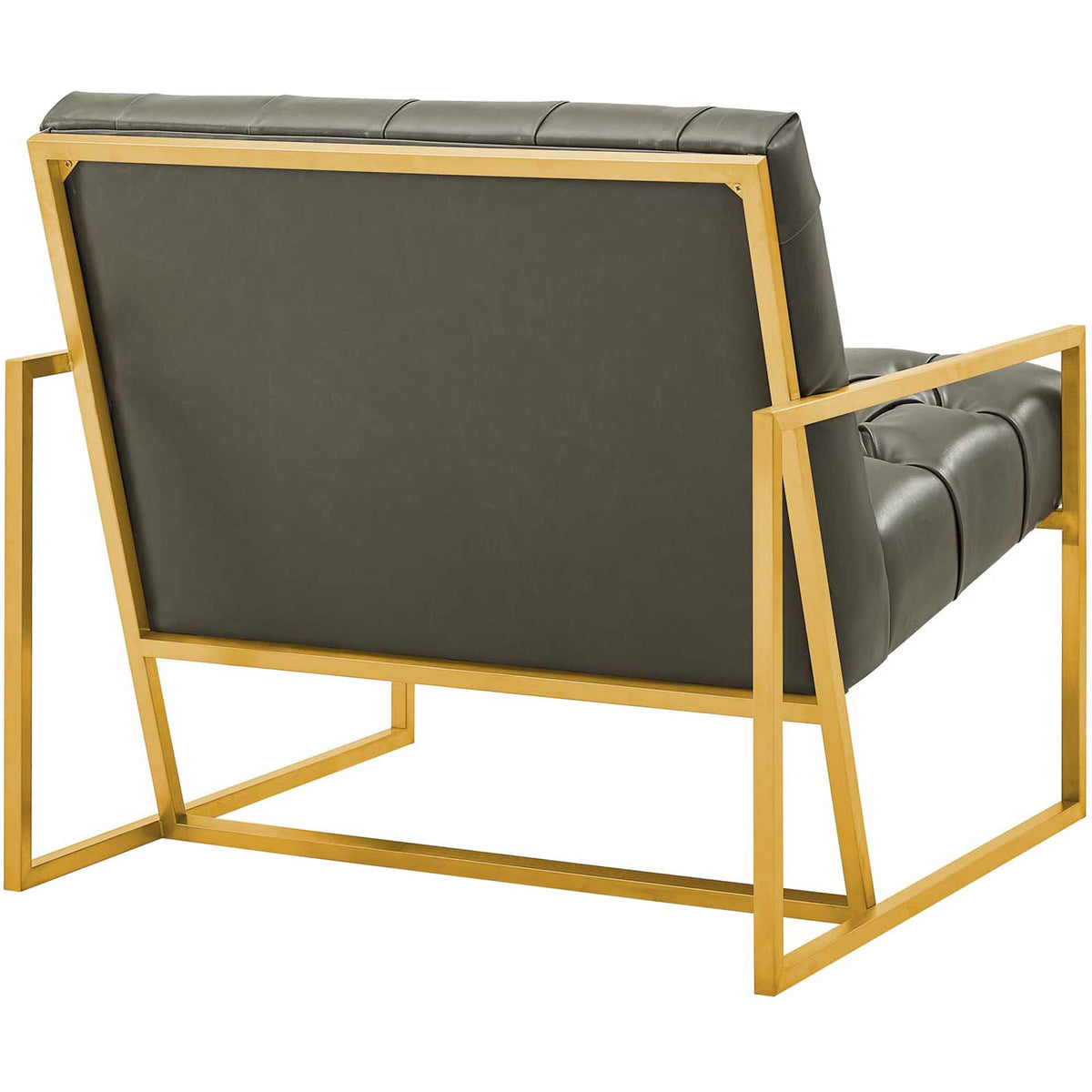 Ballston Faux Leather Accent Chair Gray