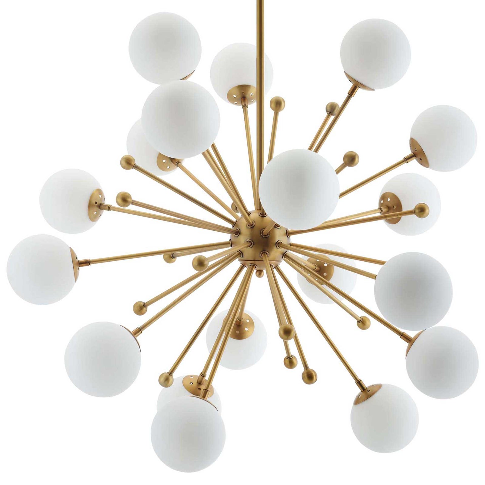 Caroline White Glass Chandelier White/Brass Gold